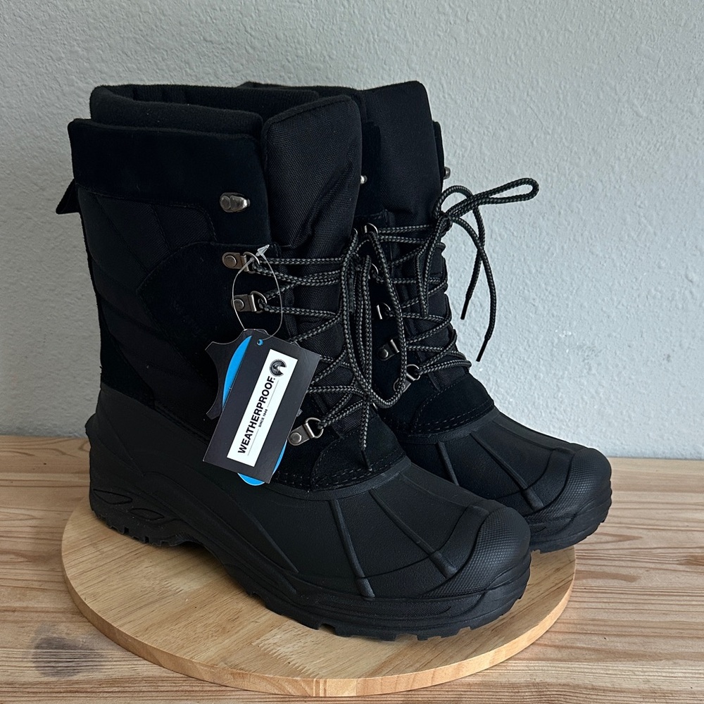 Weatherproof Mens Badger Waterproof Flat Heel Winter Boots